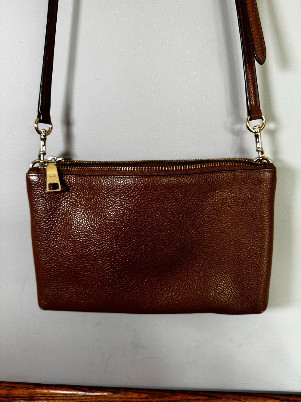 Coach Lyla Brown Pebbled Leather Crossbody Bag F38273 - Picture 8 of 11